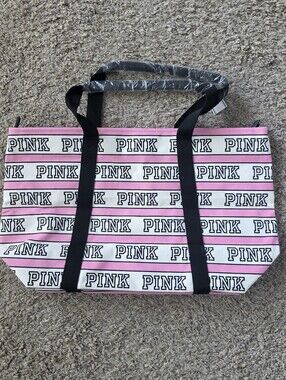Victoria's Secret PINK Striped Canvas Tote Bag